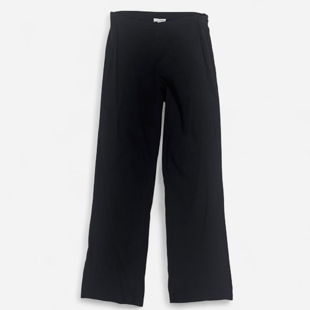 Eileen Fisher Black Organic Linen Blend Casual Trousers Minimalist Pants Size 8